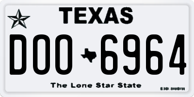 TX license plate DOO6964
