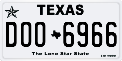 TX license plate DOO6966