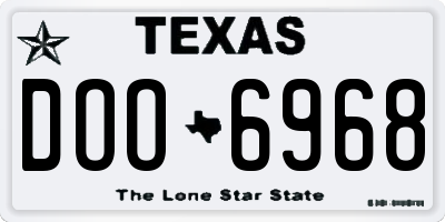 TX license plate DOO6968