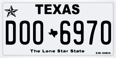 TX license plate DOO6970