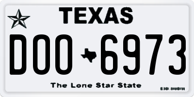 TX license plate DOO6973