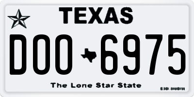 TX license plate DOO6975