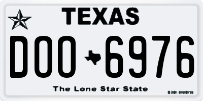 TX license plate DOO6976