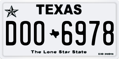 TX license plate DOO6978