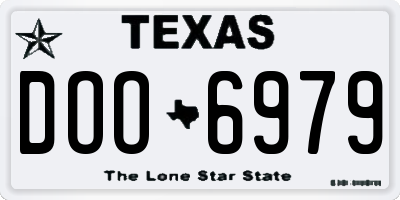 TX license plate DOO6979