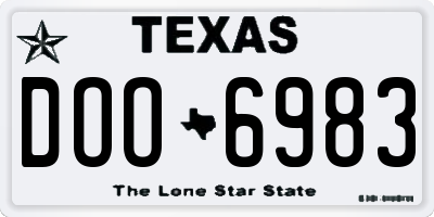 TX license plate DOO6983