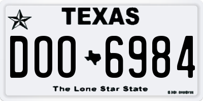TX license plate DOO6984