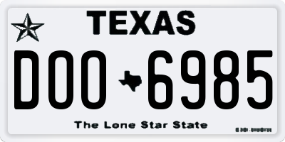 TX license plate DOO6985