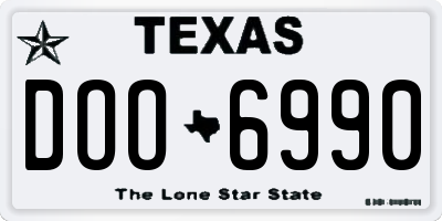 TX license plate DOO6990