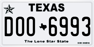 TX license plate DOO6993