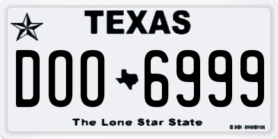 TX license plate DOO6999