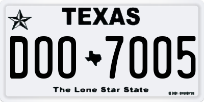 TX license plate DOO7005