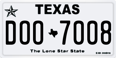 TX license plate DOO7008