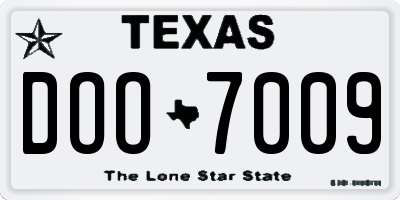 TX license plate DOO7009