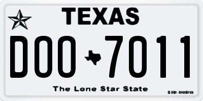 TX license plate DOO7011