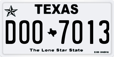 TX license plate DOO7013
