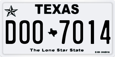 TX license plate DOO7014