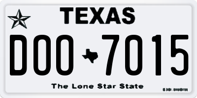 TX license plate DOO7015