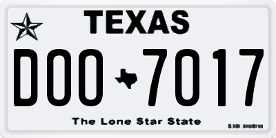 TX license plate DOO7017