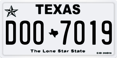 TX license plate DOO7019