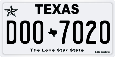 TX license plate DOO7020