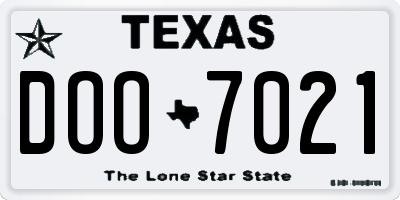 TX license plate DOO7021