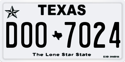 TX license plate DOO7024