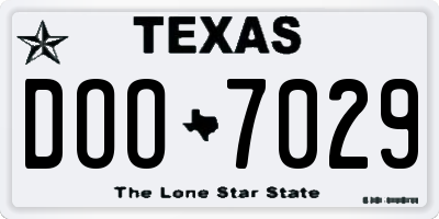 TX license plate DOO7029