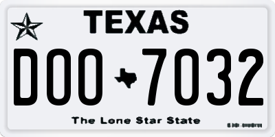 TX license plate DOO7032
