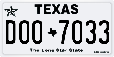 TX license plate DOO7033