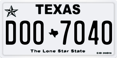 TX license plate DOO7040
