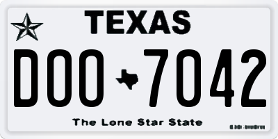 TX license plate DOO7042