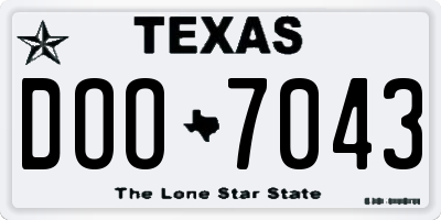 TX license plate DOO7043