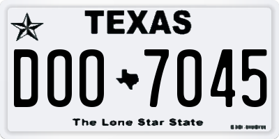 TX license plate DOO7045