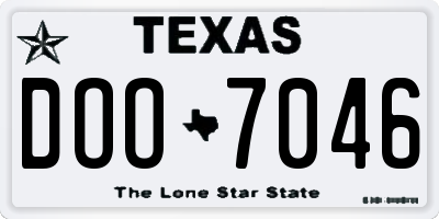 TX license plate DOO7046
