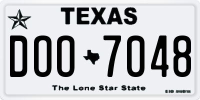 TX license plate DOO7048