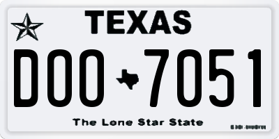TX license plate DOO7051