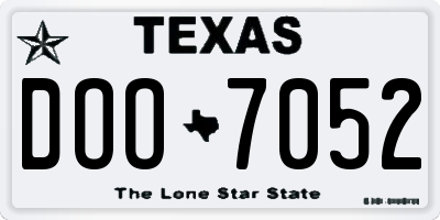 TX license plate DOO7052