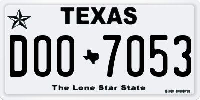 TX license plate DOO7053