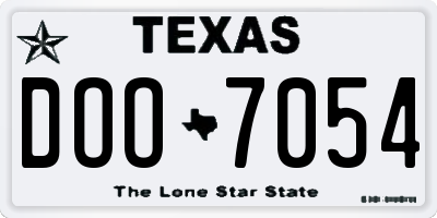 TX license plate DOO7054