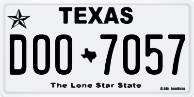 TX license plate DOO7057