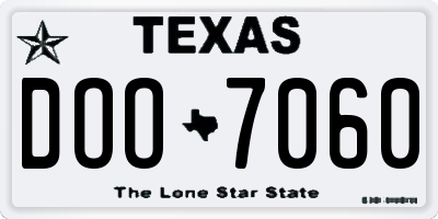 TX license plate DOO7060