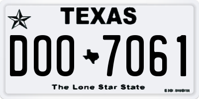 TX license plate DOO7061