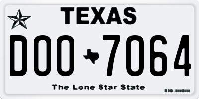 TX license plate DOO7064