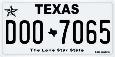 TX license plate DOO7065
