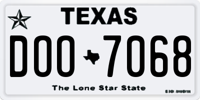 TX license plate DOO7068