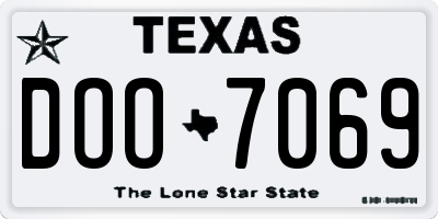 TX license plate DOO7069