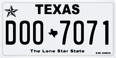 TX license plate DOO7071