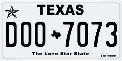 TX license plate DOO7073