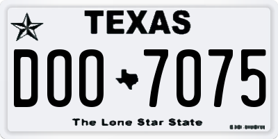 TX license plate DOO7075